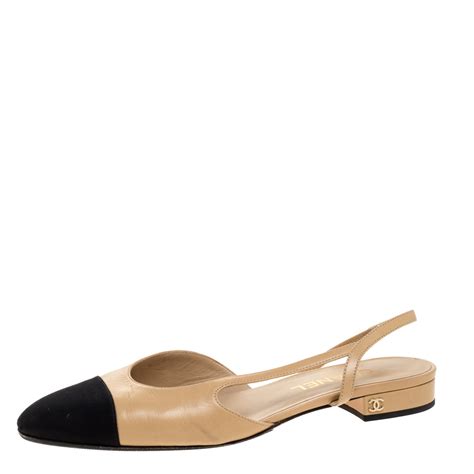 chanel cap toe slingback flats.